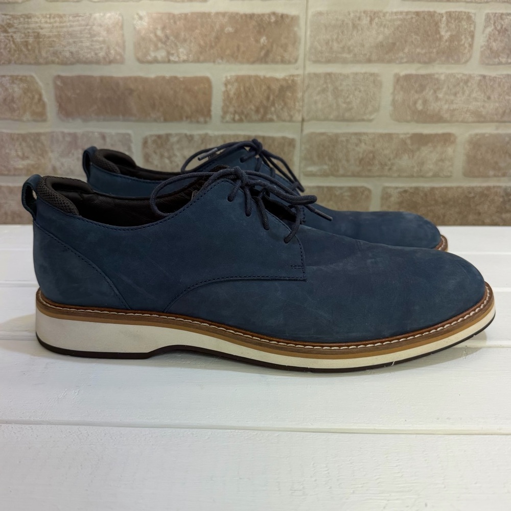 Cole Haan Men’s Size 10.5 Blue Nubuck Oxford Dress Shoes Casual Comfort Lace-Up - Picture 5 of 11